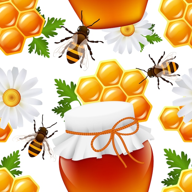 Honey seamless pattern