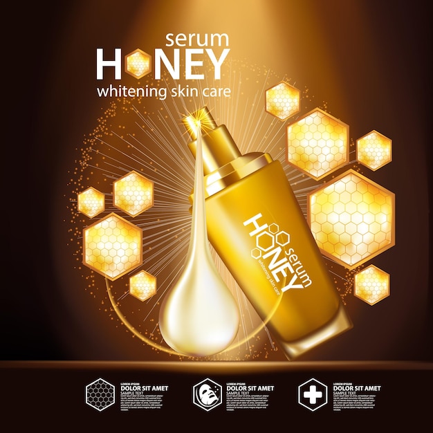 Honey serum background concept skin care cosmetic