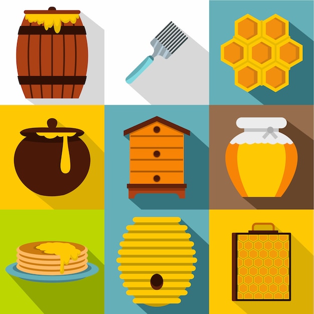 Vector honey set, flat style