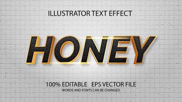 Honey shiny gold style editable text effect