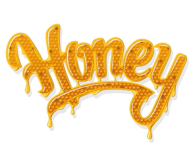Vector honey shiny lettering