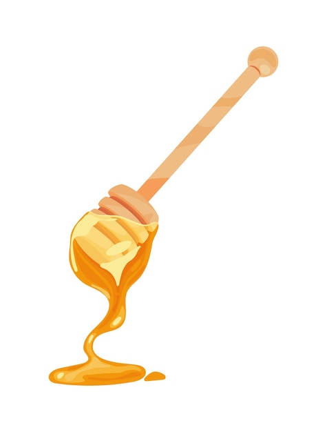 Vector honey spoon icon isolated white background