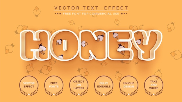 Honey stroke  edit text effect editable font style