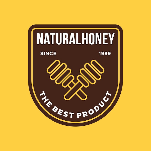 Vector honey sweet bee logo badge