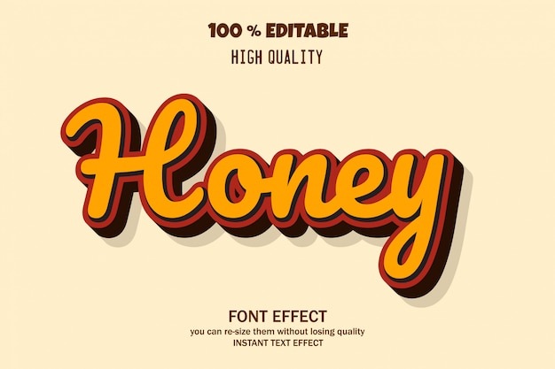 Honey-tekststijl, bewerkbaar lettertype-effect