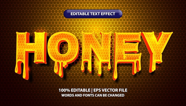 Honey text editable text effect templates viscous fluid effect text style