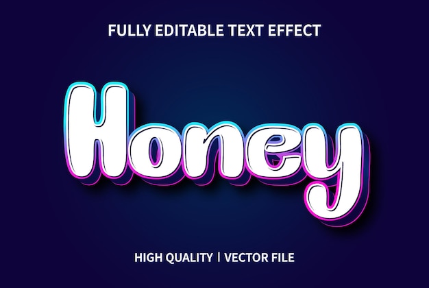 Honey text effect 3d concept use for business brand and logo template