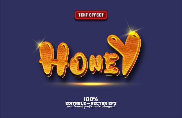 Vector honey text effect editable font effect