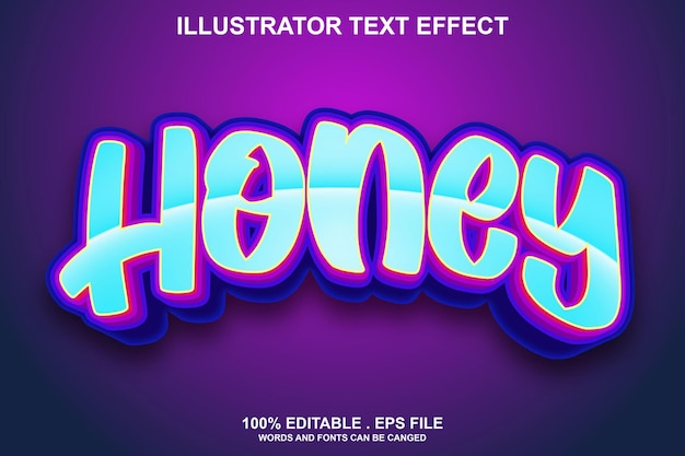 honey text effect editable