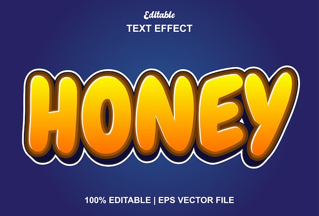 Honey text effect with orange color editable