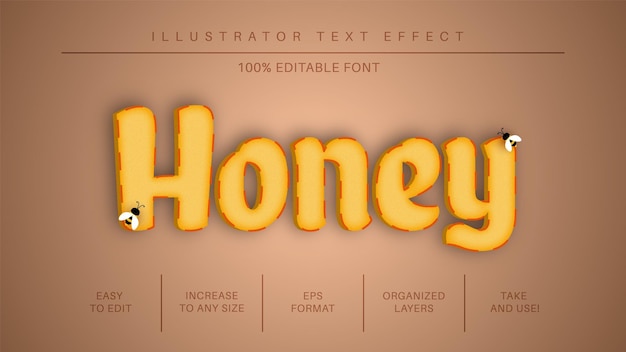 Vector a honey text effect