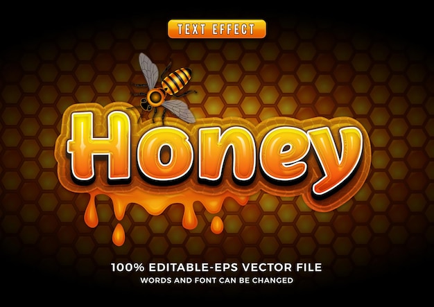 Vector honey text effect