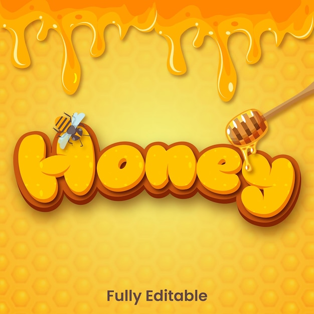 Vector honey text effect