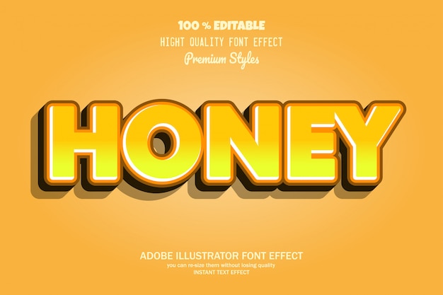 Honey text,  font effect