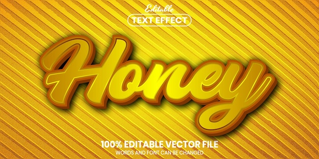 Honey text, font style editable text effect