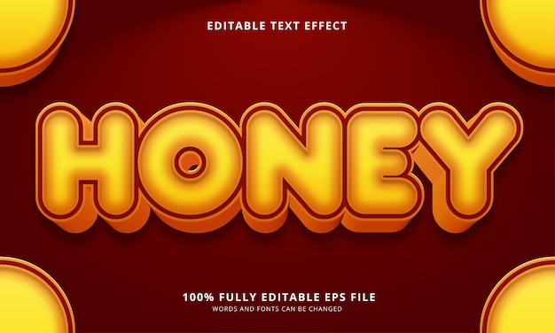 Honey text style editable text effect