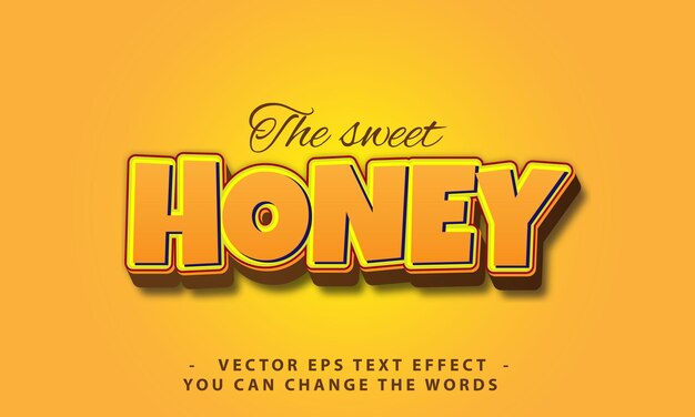 honey text with effect illustration