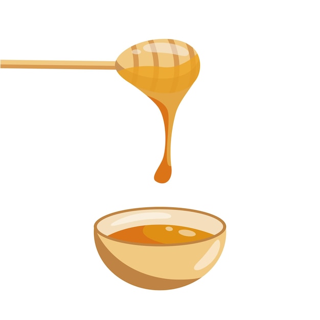 Honey on wooden spoon