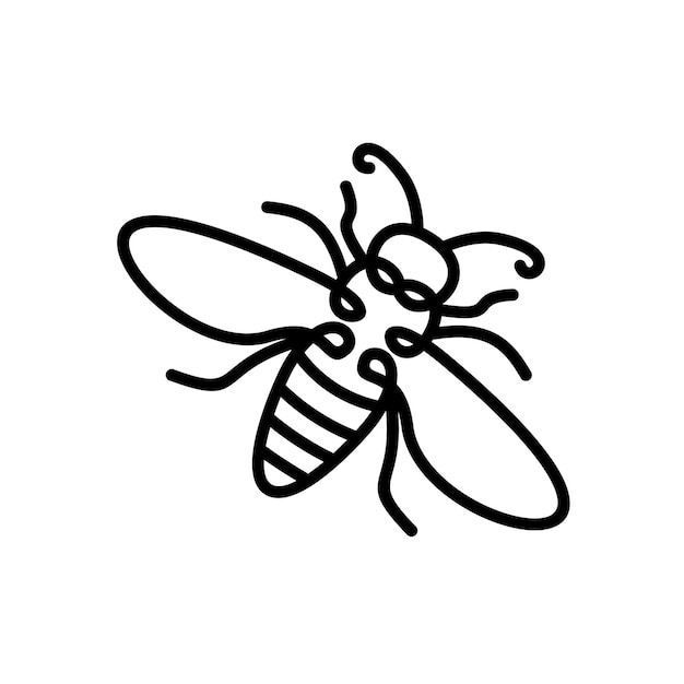 ミツバチの線画イラストマルハナバチのロゴクリップアートデザイン
