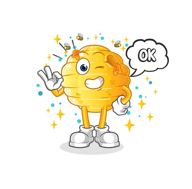 Honeycomb agree mascot. cartoon vector