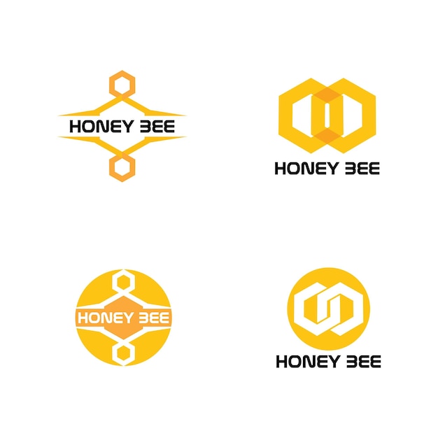 Honeycomb bee animal logo vector image