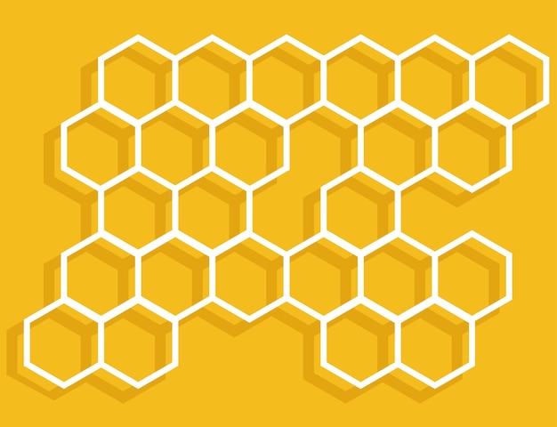 벌집 벌 배경 육각형 패턴 노란색 벌집