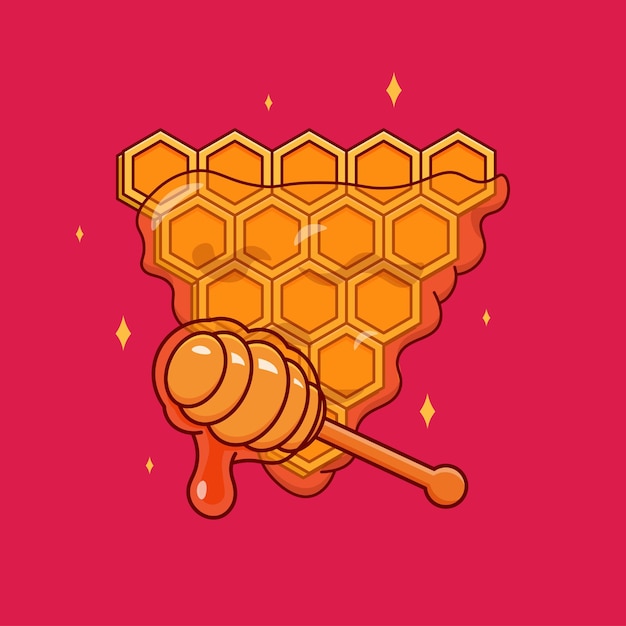 Honeycomb cartoon flat food icon vector