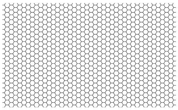 Vector honeycomb pattern line illustration on white background.