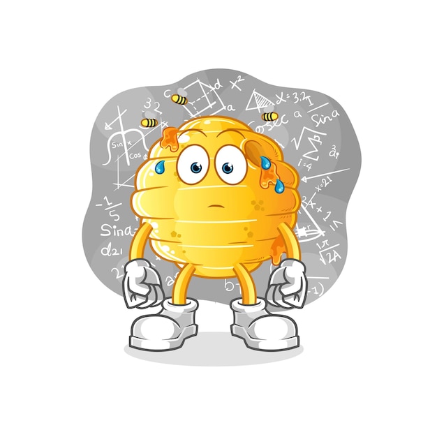 Honeycomb thinking hard vector. cartoon character