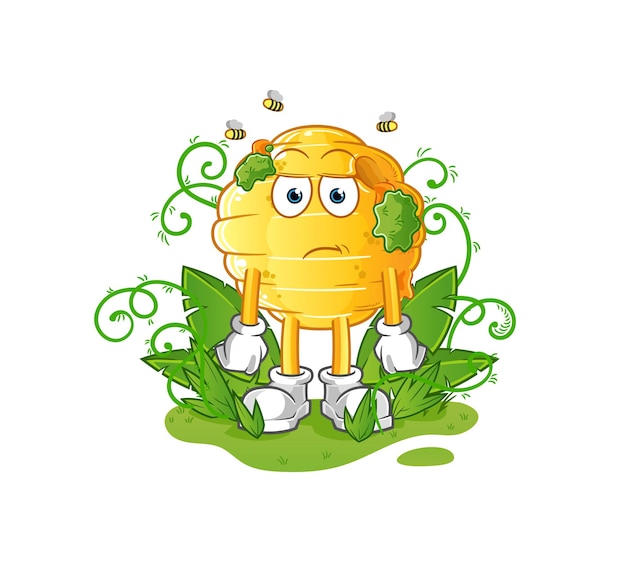 Honeycomb waiting too long mascot. cartoon vector