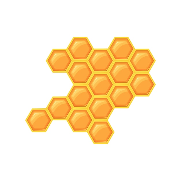 Honeycomb with bee honey vector illustration isolated on white background