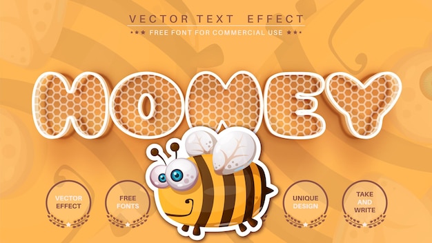 Стиль шрифта с редактируемым текстовым эффектом Honeycombs