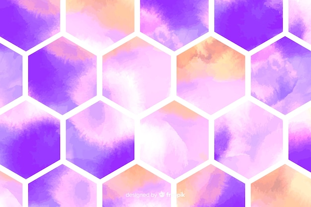 Honeycombs watercolor mosaic background