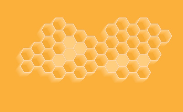 Honeycombs with honey vector illustration of honey cells partially filled with honey