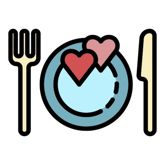 Icona degli strumenti alimentari per la luna di miele profilo dell'icona vettoriale degli strumenti alimentari per la luna di miele colore piatto isolato