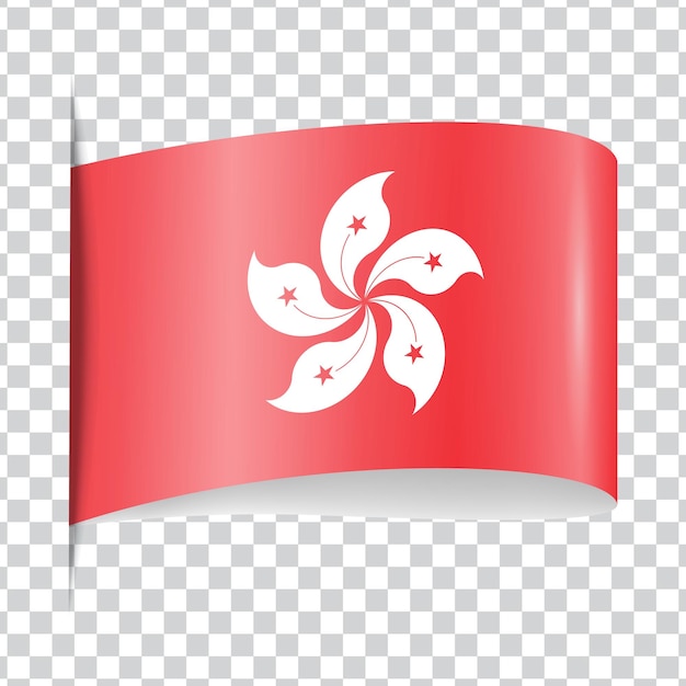 香港の国旗に影をつけたタグ