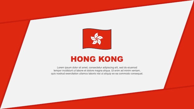 Hong kong vlag abstracte achtergrond ontwerpsjabloon hong kong onafhankelijkheidsdag banner cartoon vector illustratie hong kong banner