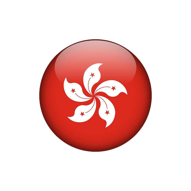 Hong Kong Vlag Cirkel Knop Vector Sjabloon