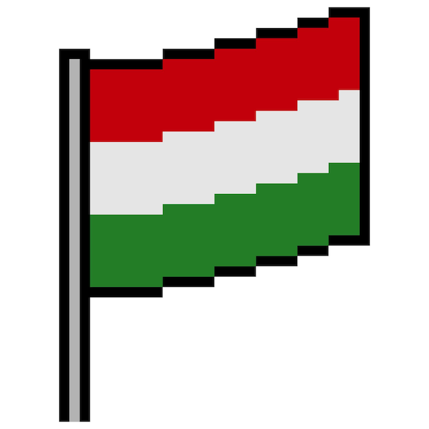 Hongaarse vlag pixelart. Vector illustratie