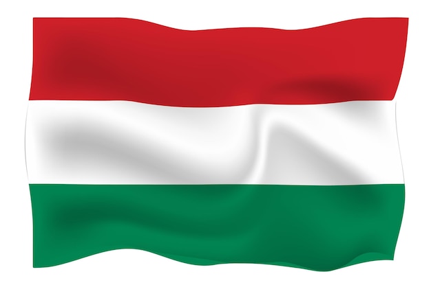 Vector hongarije vlag 3d plooien