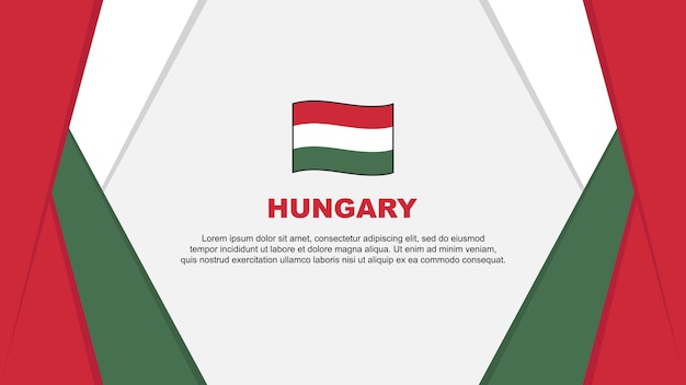Hongarije Vlag Abstracte Achtergrond Ontwerpsjabloon Hongarije Onafhankelijkheidsdag Banner Cartoon Vectorillustratie Hongarije Achtergrond