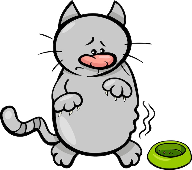 hongerige kat cartoon afbeelding