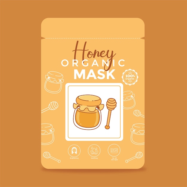 Honing biologisch masker verpakkingsontwerp
