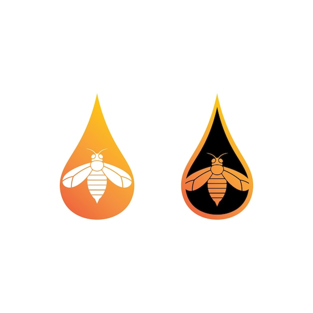 Honing en bij pictogram logo vector dierlijk ontwerp en illustratie