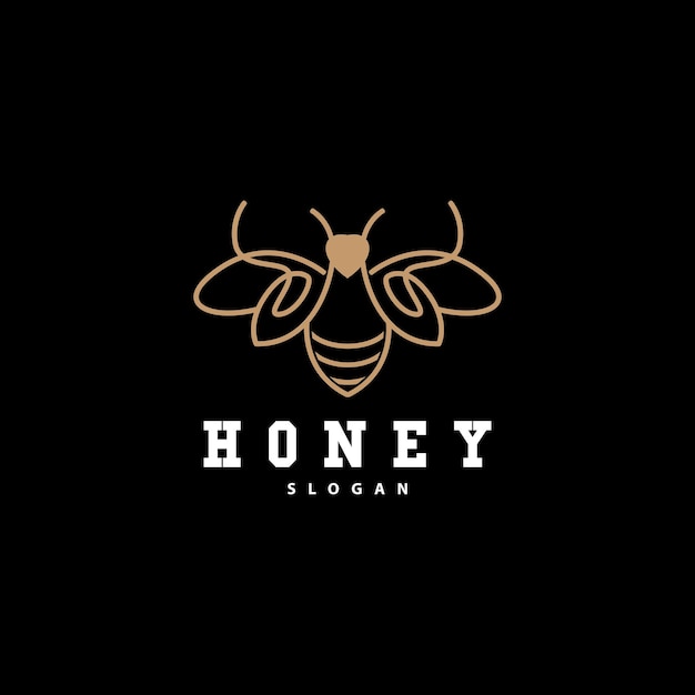 Honing Logo Honingbij Dierlijke Vector Vee Ontwerp Eenvoudige Minimalistische Pictogram Symbool Illustratie