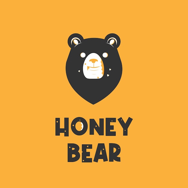 Honingbeer illustratie logo met bijenkorf