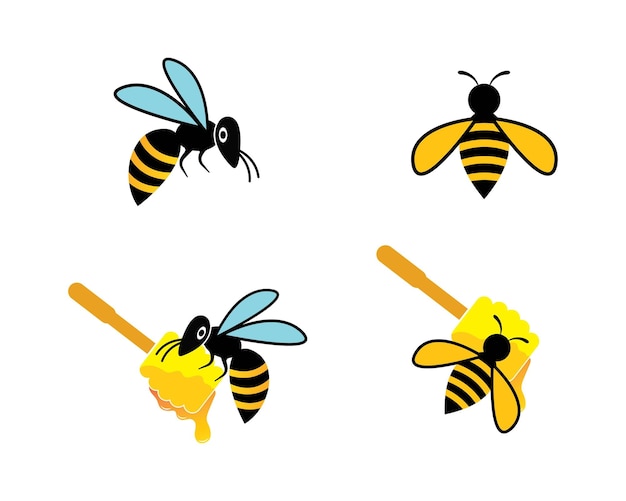 Vector honingbij logo sjabloon vector pictogram illustratie