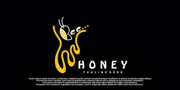 Honingbij logo sjabloonontwerp met creatief concept Premium Vector