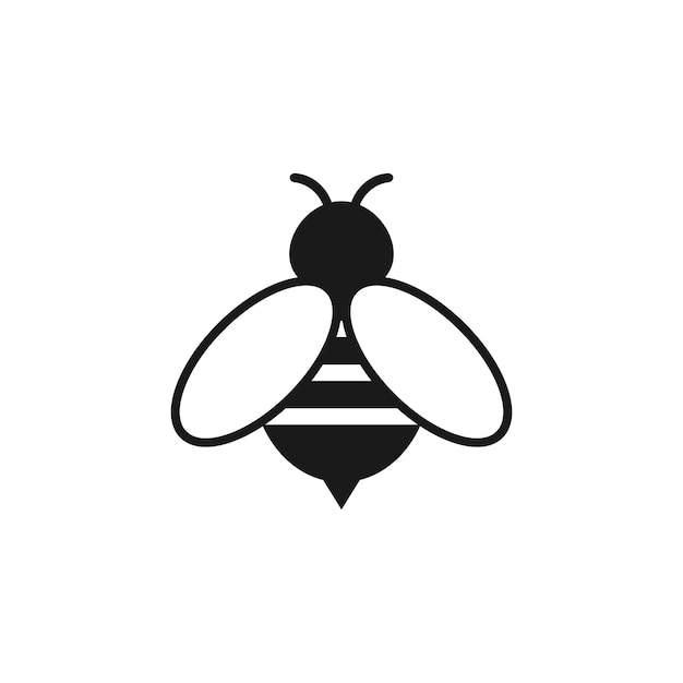 Honingbij pictogram insect silhouet plat ontwerp