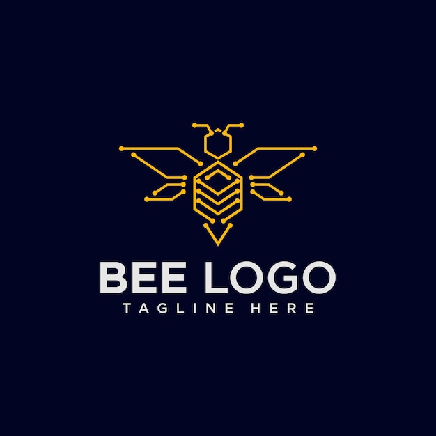 Honingbij technologie logo ontwerp